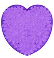 Pavoni FRT163 Platinum Silicone Bouquet Heart Cake Mould, Purple