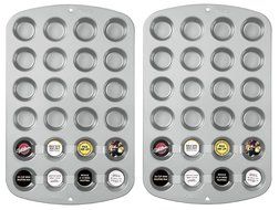 Wilton Recipe Right Nonstick 24-Cup Mini Muffin Pan, Pack of 2 Pans