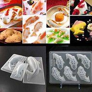 Shopline Plastic 3D Koi Fish Cake Chocolate Mould Jelly Handmade Sugarcraft Mold (Small koi fish) N3