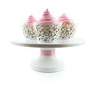 100pcs Cupcake Wrappers - White Shimmering Decorative Vine Lace Liner Wrapper by Ultimate Hostess - Versatile... N7