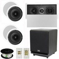 Theater Solutions 5.1 Home Theater 6.5" Speaker Set with Center, 10" Powered Sub and More TS65CL51SET5