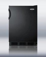 Summit FF6BBI7DPL 5.5 cu. ft. All-Refrigerator With Diamond Plate Door Automatic Defrost Hidden Evaporator Adjustable...