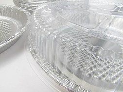 Disposable Aluminum 7" Individual Pizza Pans/Cookie Pans w/ Dome Lids By D &amp; W Fine Pack #WE50I47 (25) N2