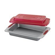 Cake Boss Deluxe Nonstick Bakeware 9-Inch x 13-Inch Covered Cake Pan, Gray N6