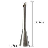 HULISEN 4Pcs Cream Icing Piping Nozzle Tip Stainless Steel Long Puff Nozzle Tip Decorating Tool N5