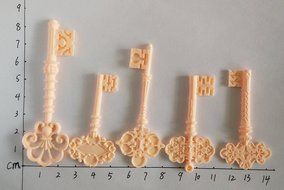 Wocuz W0715 Silicone 5 Key Shapes Fondant Mold Candy Making Mould for Cake Embossing Decoration N3