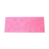 Mandydov 3D Peacock Spread His Tail Lace Silicone Mold Mat Fondant Cake Decorating Mould Tool N3