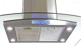 FIREBIRD 30" Stainless Steel Tempered Glass LED Display Touch Control Panel Island Mount Kitchen Vent Cooking... N5