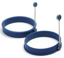 Norpro Egg Ring Pancake Mold Non Stick 2 Piece Shape Wood Handle New (Blue Silicone Round)