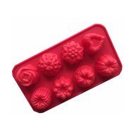 JLHua 8 Flowers Heart Silicone Muffin Cups Handmade Soap Molds Biscuit Chocolate Ice Cake Baking Mold Cake Pan