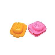 Benran Cute Cartoon Rabbit and Bear Boil Egg Sushi Rice Decorating Mold (Pack of 2)
