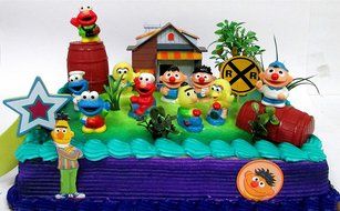 Sesame Street 16 Piece Birthday Cake Topper - Featuring Elmo, Bert, Ernie, Cookie Monster, Big Bird and Themed... N9