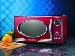 Nostalgia Electrics RMO400RED Retro Series .9 CF Microwave Oven, Red