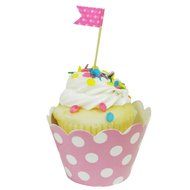 Wrapables Standard Size Polka Dots Cupcake Wrappers (Set of 20), Pink N2