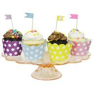 Wrapables Standard Size Polka Dots Cupcake Wrappers (Set of 20), Pink N3