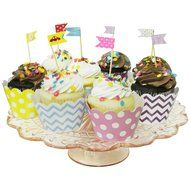 Wrapables Standard Size Polka Dots Cupcake Wrappers (Set of 20), Pink N4