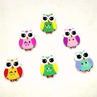 MuLuo 50pcs/Pack Kartoon Owl Buttons Beautifully Decorated Handmade for Children