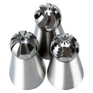 LAVAVIDA 3 Pcs Russian Piping Tips, Professional Stainless Steel Sphere Ball Icing Nozzle, Best Cake Decorating... N2