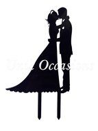 Kissing Couple Silhouette Acrylic Cake Topper N2