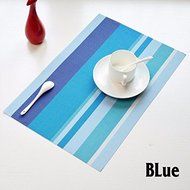 4 PCS Classic strip PVC Adiabatic Placemat Table Decoration Mat Bowl Pad Cup Coasters For Dinning Bar Place Mat N4
