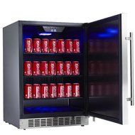 5.49 Cu. Ft. EdgeStar 142 Can Stainless Steel Beverage Cooler - Black and Stainless Steel