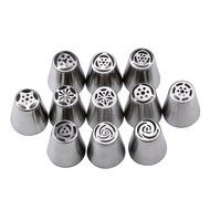 Complete Russian Piping Tips 33 PCS/Set - YOUKEE 32PCS 304 Stainless Steel Piping Tips + 1 Tri-color Coupler-... N3