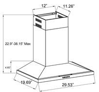 FIREBIRD New 30" European Style Wall Mount Stainless Steel Range Hood Vent W/Push Button Control FBTK-A803H-75 N7