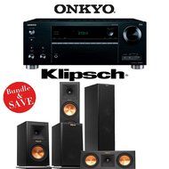 Onkyo TX-RZ610 7.2-Channel Network A/V Receiver + Klipsch RP-250F + Klipsch RP-250C + Klipsch RP-150M - 5.0 Home... N2