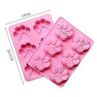 YING LAN 2 pcs Silicone DOG Pet Animal Paw Print Ice Cube Chocolate Soap Candle Tray Mold Party maker