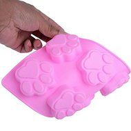 YING LAN 2 pcs Silicone DOG Pet Animal Paw Print Ice Cube Chocolate Soap Candle Tray Mold Party maker N2