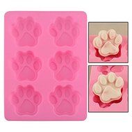 YING LAN 2 pcs Silicone DOG Pet Animal Paw Print Ice Cube Chocolate Soap Candle Tray Mold Party maker N3