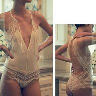 Underwear, PHOTNO Summer Beach Fashion Women Pajamas Lace Backless Jumpsuit Swimsuit Bodysuit N3