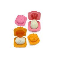 Benran Cute Cartoon Rabbit and Bear Boil Egg Sushi Rice Decorating Mold (Pack of 2) N2