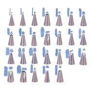 Cake Decorating Tips Set for Icing Piping Bags Reusable Coupler Flower Nail Storage Case, 28 Piece Stainless Steel... N7