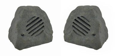 Set of 2 Weather Resistant Outdoor Rock Shaped 2 Way Speakers 8 in. N2