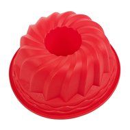 La Cucina Silicone Non-Stick Fluted Baking Ring Cake Pan Tray Dish (Red) N3