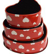 Cake Mould Red Heart Shaped Bake Ware (Set of 3) N7