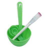 MEXUD-New 4 in 1 Makeup Beauty DIY Facial Face Mask Bowl Brush Spoon Stick Tool Set (Hot pink) N12