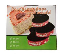 Cake Mould Red Heart Shaped Bake Ware (Set of 3) N8