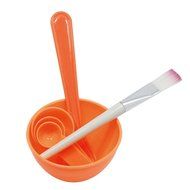 MEXUD-New 4 in 1 Makeup Beauty DIY Facial Face Mask Bowl Brush Spoon Stick Tool Set (Hot pink) N13