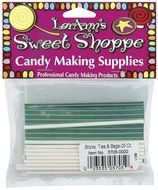 LorAnn Combo Pack, 25 each Lollipop Bags, Green Foil Twist Ties, Lollipop Sticks