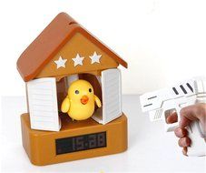 Fashion Creative Gift Silent House Cuckoo Gun-shot Desk Funny Talking Alarm Clocks N5
