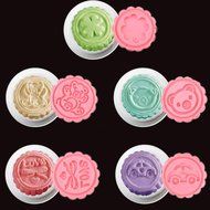 Naturebelle Hand Pressure Moon Cake Decorations Cookie Cutter Mold Mould 50G Mid Autumn Festival DIY Tool Cartoon... N2