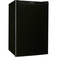 Danby Designer 4.4 cu ft Compact Refrigerator 120 volts, Black, Semi-automatic defrost Full width freezer section N2