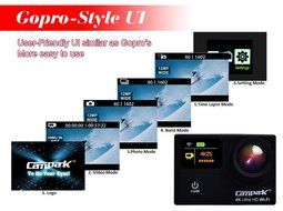 Campark&reg; Ultrathin 4K 25fps/1080p 60fps Wifi Waterproof Sports Action Camera Dual-screen,time Lapse,burst Photo... N2