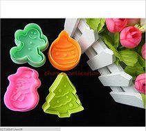 Anyana 4pcs Pie Crust Cutter Christmas Tree Snowman Ginger Bread Jingle Bell Halloween