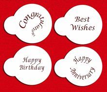 Designer Stencils C135 Special Occasions Candy and Cookie Stencils (Congratulations, Best Wishes, Happy Birthday... N2