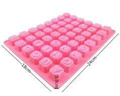 yueton 48 Cavity Silicone Alphabet Letter Number Math Sign Chocolate Candy Ice Cube Tray Mold Cake Decoration...