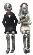 Day of the Dead Skeleton Bride &amp; Groom Cake Toppers Leg Danglers