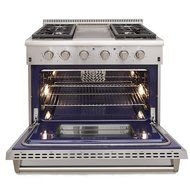 Kucht KRG3609U 36" Professional-Class Natural Gas Range with 5.2 cu. ft. Convection Oven, 4 Top Burners, Griddle...